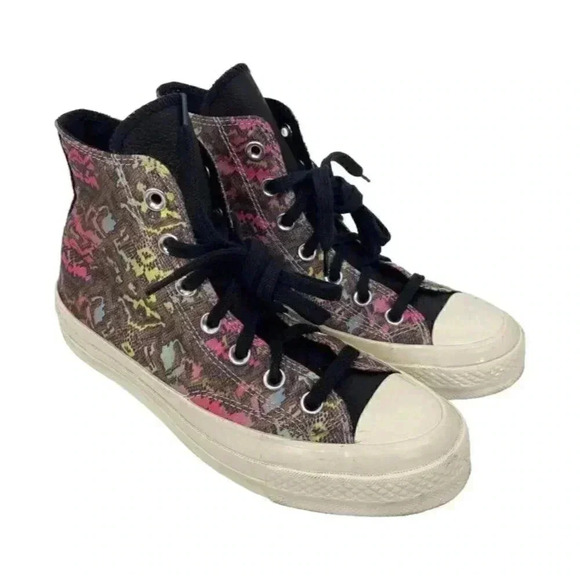 Converse Chuck 70 Size 5 Digital Daze High Top Lace Up Sneakers Snakeskin Satin - Picture 1 of 9